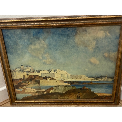 211 - W Russell Flint painting ‘Low Tide St Malo’ also in its frame