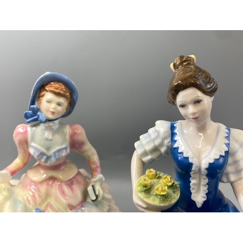 214 - 2x large Royal Doulton lady figures to include Helen HN 3601 and Hannah HN 3369