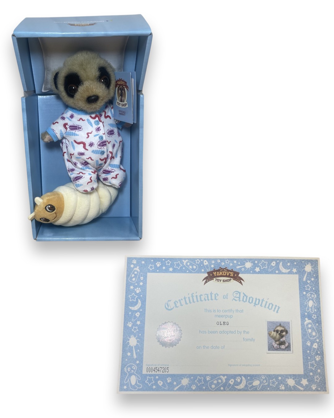 Yakov s toy shop Baby Oleg Meerkat comes in original box with certificate of authenticity