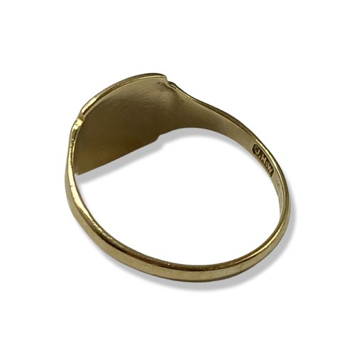 48 - 9ct yellow gold signet ring with initials JC weighing 1.35 grams size J 1/2