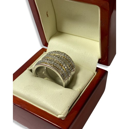 23 - Collection of four boxed silver statement rings all set with different stones and in different style... 