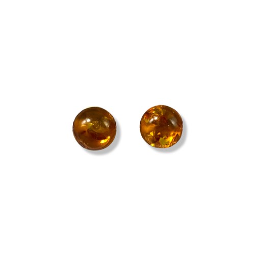 36 - Pair of Silver and amber stud earrings weighing 1.14 grams and a pair of silver Lapis Lazuli drop ea... 