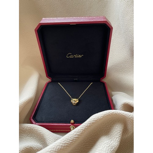 50 - Cartier Yellow Gold and Tsavorite Panthere de Cartier Necklace Full Set in original box - This piece... 