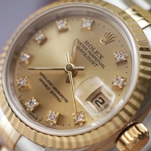 53 - Rolex 1981 bi-metal 26mm Datejust with factory diamond dial reference 69173