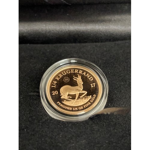 121 - 2017 South African quarter gold proof Krugerrand complete with box and certificate