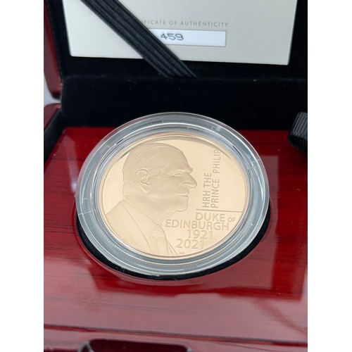 116 - Royal Mint HRH The Prince Philip, Duke of Edinburgh 2021 UK £5 Gold Proof Coin, complete with box an... 