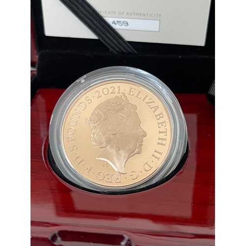 116 - Royal Mint HRH The Prince Philip, Duke of Edinburgh 2021 UK £5 Gold Proof Coin, complete with box an... 