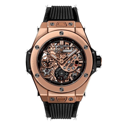 104 - Hublot 2023 King Gold Big Bang Meca-10 Watch featuring an 18ct 45mm case with circular dial and sapp... 