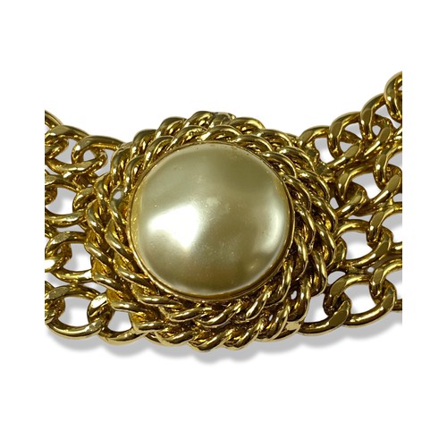 6 - Butler And Wilson pearl & gold tone statement collar necklace weighing 248 grams measuring 49cm in l... 