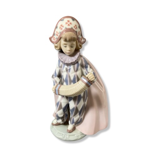 148 - Lladro Signed and dated 5695 Concertina Harlequin, Good condition, comes in box