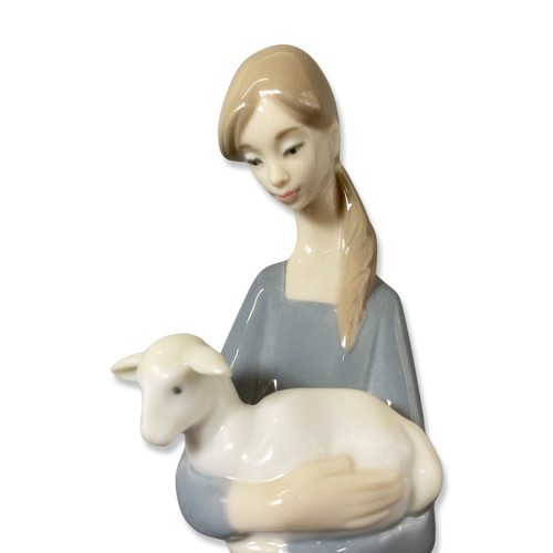 6 - Lladro 4505 Girl With Lamb Good condition