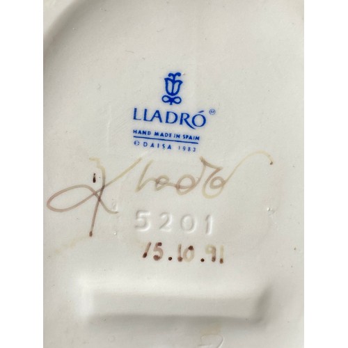 18 - Lladro signed and dated 5201 Girl Feeding Duck Good condition comes in original box