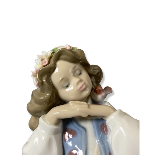 34 - Lladro 6401 Dreams Of A Summer Past Comes in original box has some slight petal damage