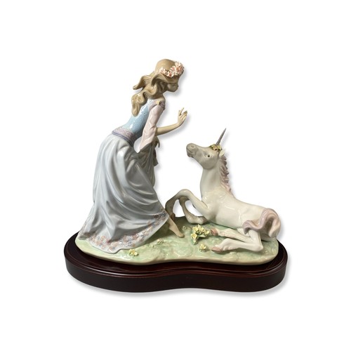 104 - Lladro 1755 Signed and dated The Princess and the unicorn Good condition comes in original box with ... 