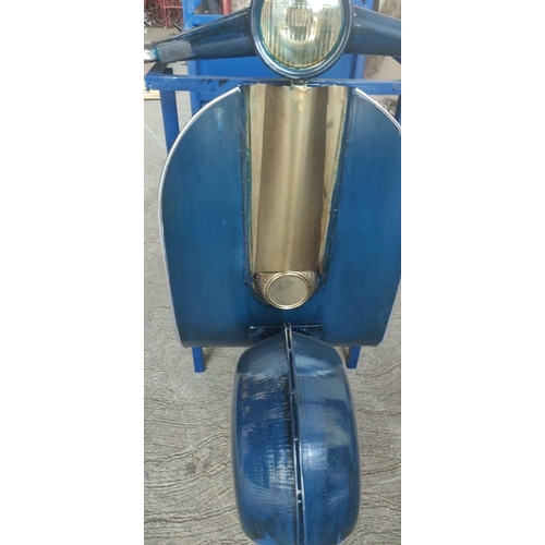 115 - RETRO BLUE VESPA SIDE TABLE/BAR AND SHELVES