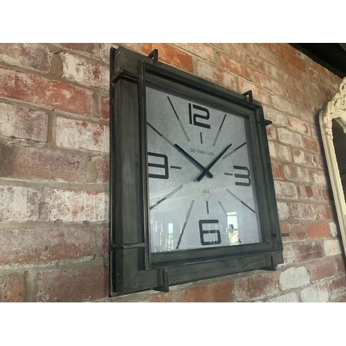 181 - NEW BOXED SQUARE INDUSTRIAL WALL CLOCK (APPROX 65CM)