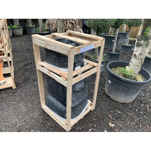 21 - CRATED 1.1M TALL `EASTERN ISLAND` PLANTER