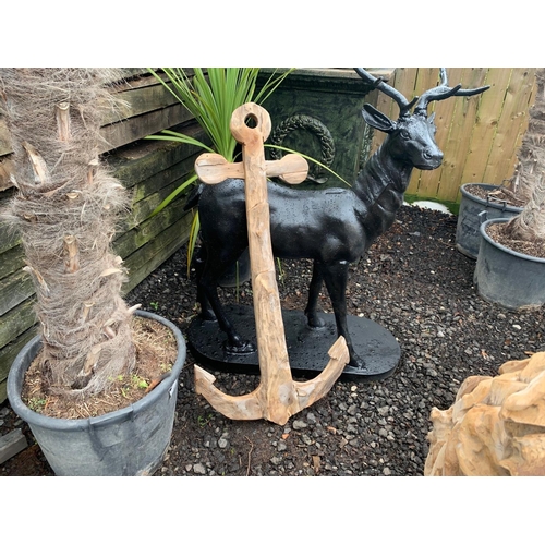 24 - LARGE DECORATIVE DRIFTWOOD SHIPS ANCHOR APPROX 120CM