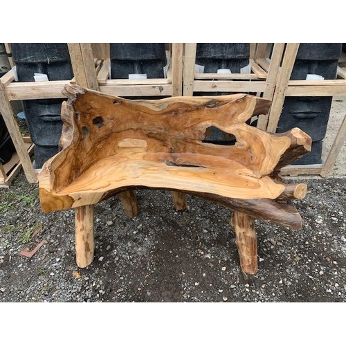 28 - LARGE HEAVY POLISHED DRIFTWOOD BENCH