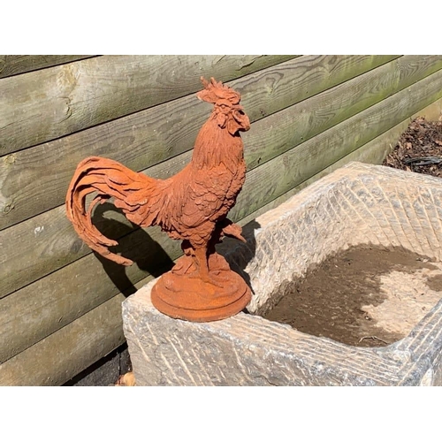 63 - CAST IRON RUSTY COCKEREL