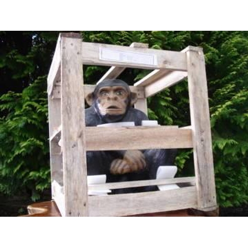 65 - CRATED HANDMADE TERRECOTTA MONKEY