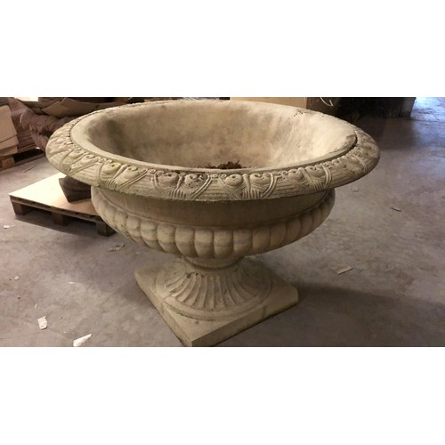 7 - CAST STONE PROVINCIAL STYLE HUGE GARDEN URN SPANNING 150CM