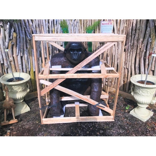 66 - NEW CRATED LIFESIZE GORILLA STATUE