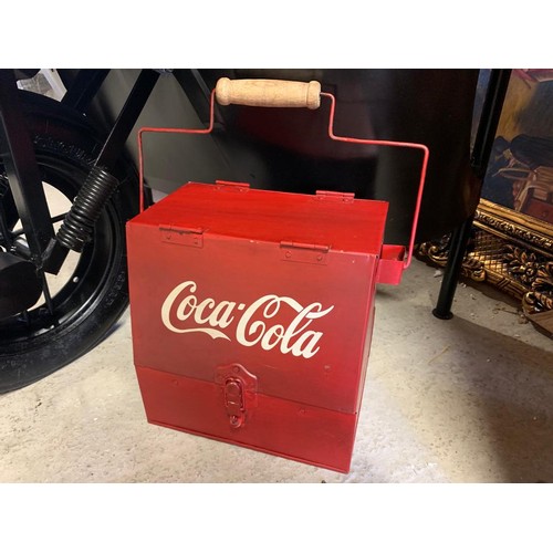 138 - SMALL METAL COCA COLA DECORATIVE COOL BOX