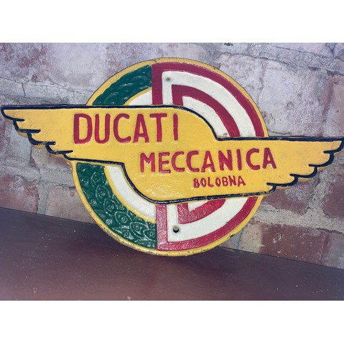 141 - CAST IRON DUCATTI SIGN