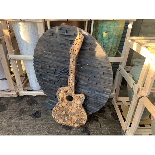 1 - NEW HEAVY TEAK HANDMADE WOODEN GUITAR