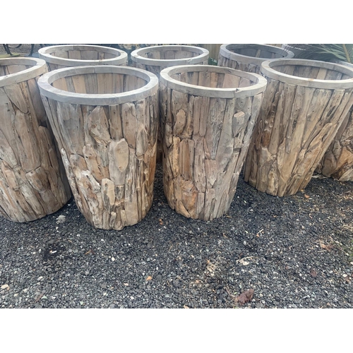 49 - HUGE 1.2M TALL HEAVY DRIFTWOOD BARREL PLANTER