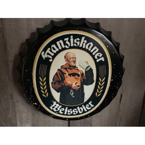 130 - 2 X TIN GERMAN BEER SIGN