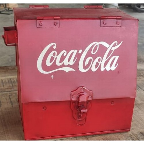 128 - SMALL DECORATIVE METAL COCA COLA COOL BOX