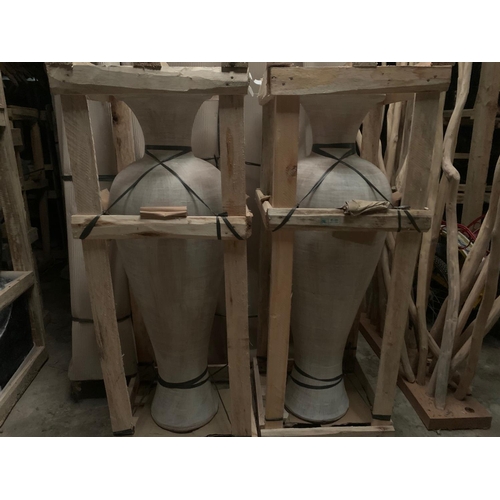 10 - LARGE CRATED PAIR OF 4FT TALL TERRACOTTA POTS