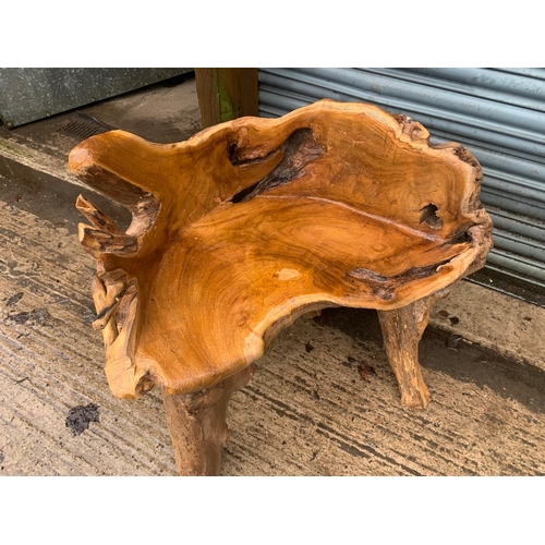 34 - HEAVY DRIFTWOOD TEAK CHAIR