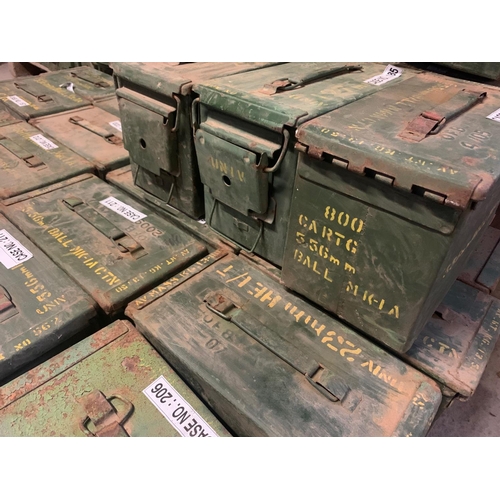 36 - 10 X USED OLD METAL ARMY AMMO BOXES