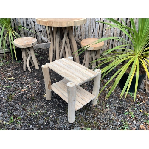 27 - UNPOLISHED 2 TIER BBQ OUTDOOR SEAT TABLE