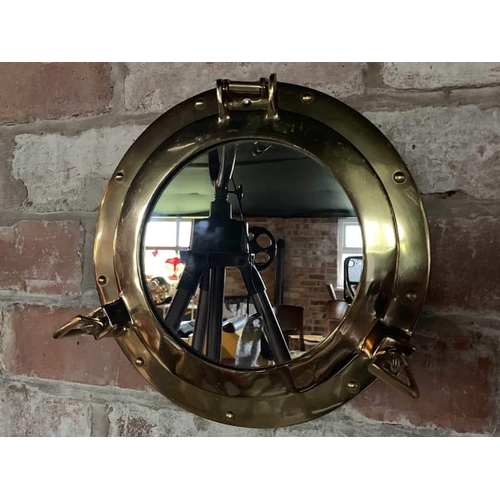 120 - BRASS PORTHOLE MIRROR