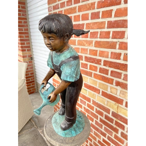 127 - CAST BRONZE FIGURE DEPICTING A GIRL POURING WATER