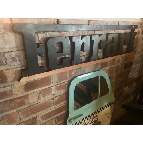 161 - 120CM LONG BLACK WOODEN FERRARI CAR SIGN