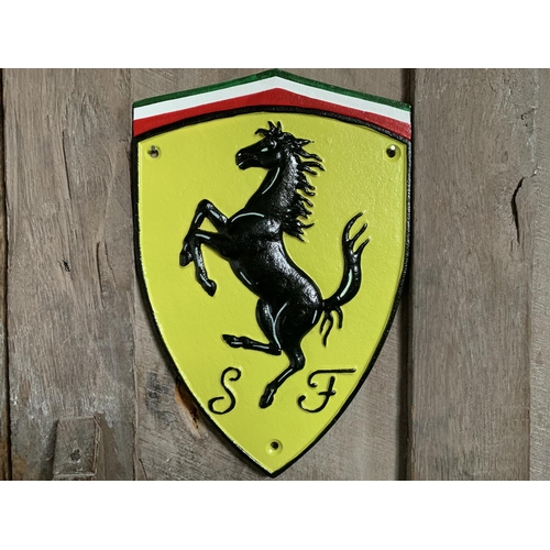 175 - CAST IRON FERRARI SIGN