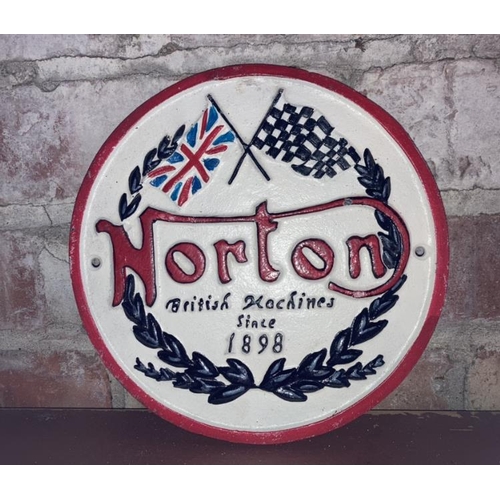 178 - CAST IRON NORTON SIGN