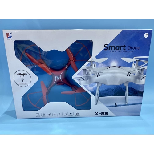 222 - BRAND NEW BOXED 2.4GHZ 6 AXIS SMART DRONE RETURN QUADCOPTER IN RED