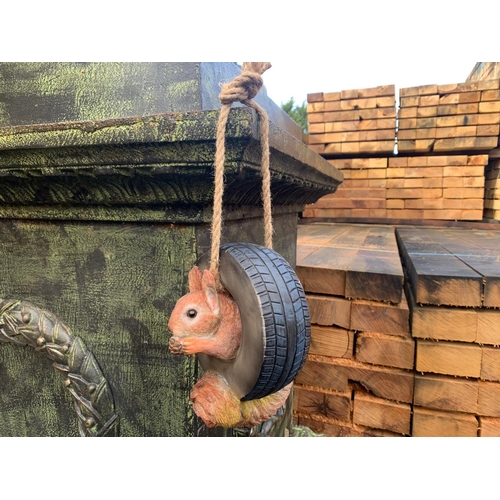 47 - NEW BOXED SQUIRREL IN TYRE ON ROPE