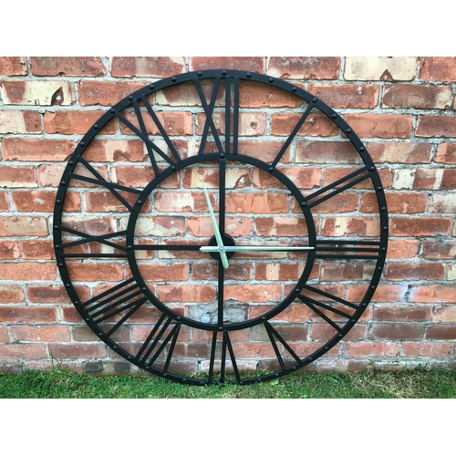 81 - NEW BOXED 1.2M HIGH IRON INDUSTRIAL CLOCK