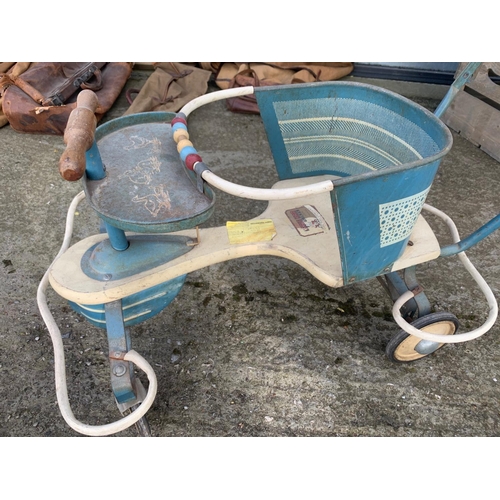 13 - VINTAGE METAL USA CHILD'S PUSH BUGGY