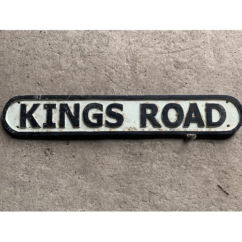 142 - CAST IRON KINGS ROAD SIGN