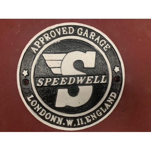 146 - CAST IRON SPEEDWELL SIGN