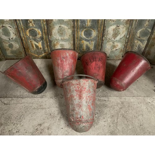 23 - 1 x ANTIQUE ORIGINAL FIRE BUCKET ON STAND