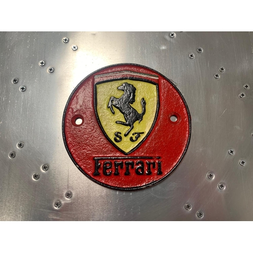 114 - CAST IRON FERRARI SIGN